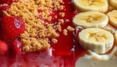 Strawberry Crunch & Banana Pudding Cheesecake