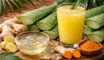 How to Prepare Aloe Vera, Ginger and Turmeric Juice for Swollen Colon and Joint Pain
