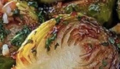 Honey Garlic Roasted Brussels Sprouts